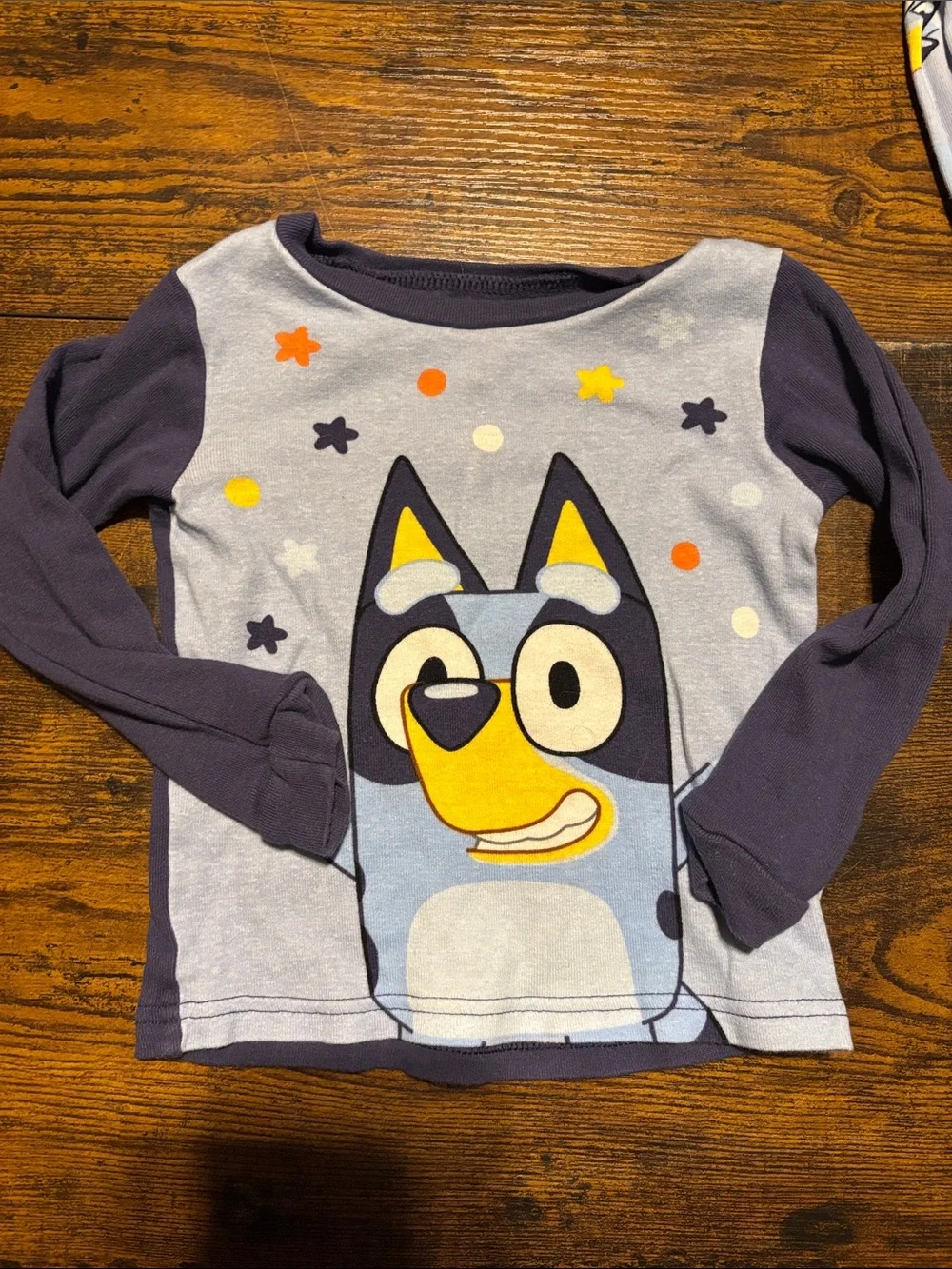Bluey Kids Pajama Set - Light Blue & Navy with Yellow Accents